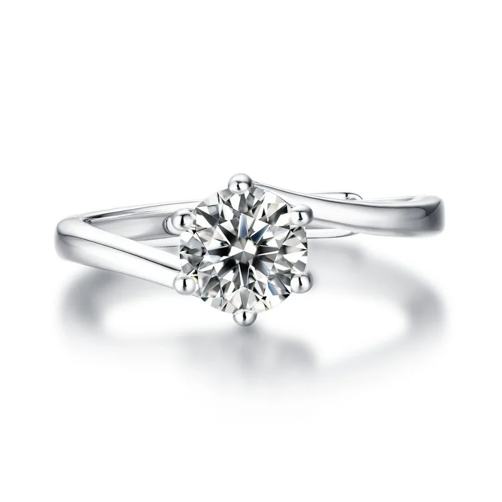 Certified 3ct. t.w. Moissanite Diamond Solitaire Engagement Ring NEW